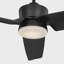 Ventilateur de plafond d'intérieur avec tige filetée Thibaud, pales en ABS noir minuit et télécommande portable