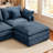 102'' Wide L-Shaped Sofa, Modular Sectional Sofa, 4 Seater Sofa Comfy Cloud Couch Chenille Upholstered Sofa with Ottoman-1297511535