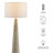 Saylor Carved Ribbed Wood Floor Lamp With Drum Shade In White Gray