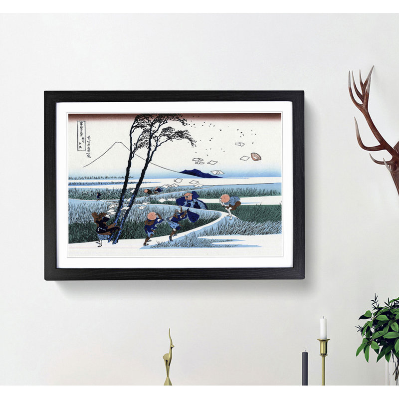 Ejiri in the Suruga Province by Katsushika Hokusai - Picture Frame Painting Print, Black Framed, 27cm H x 36cm W x 2cm D