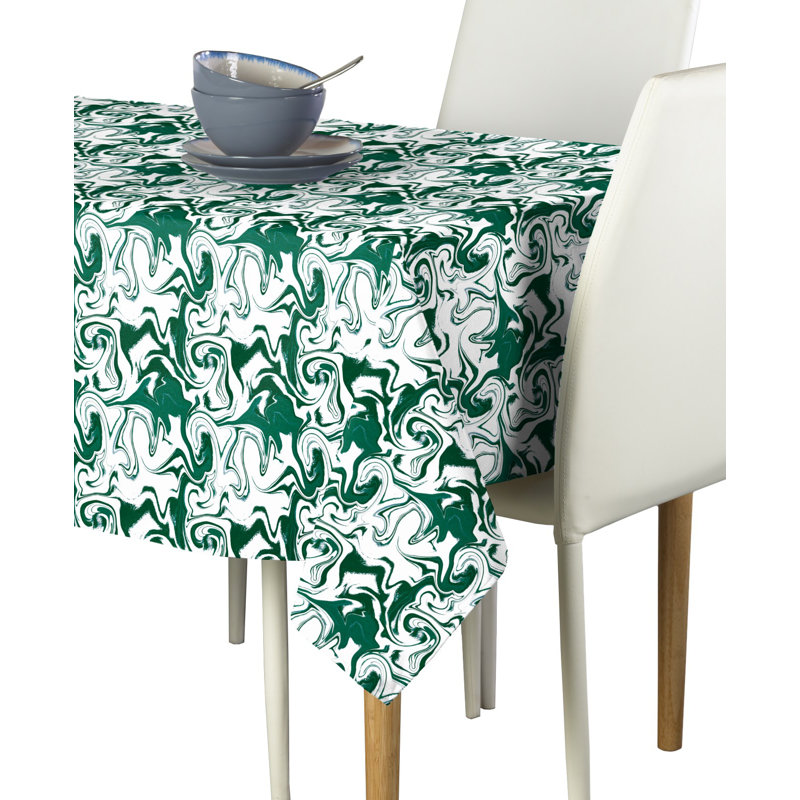Longe Abstract Tablecloth, 104" L x 60" W, Green