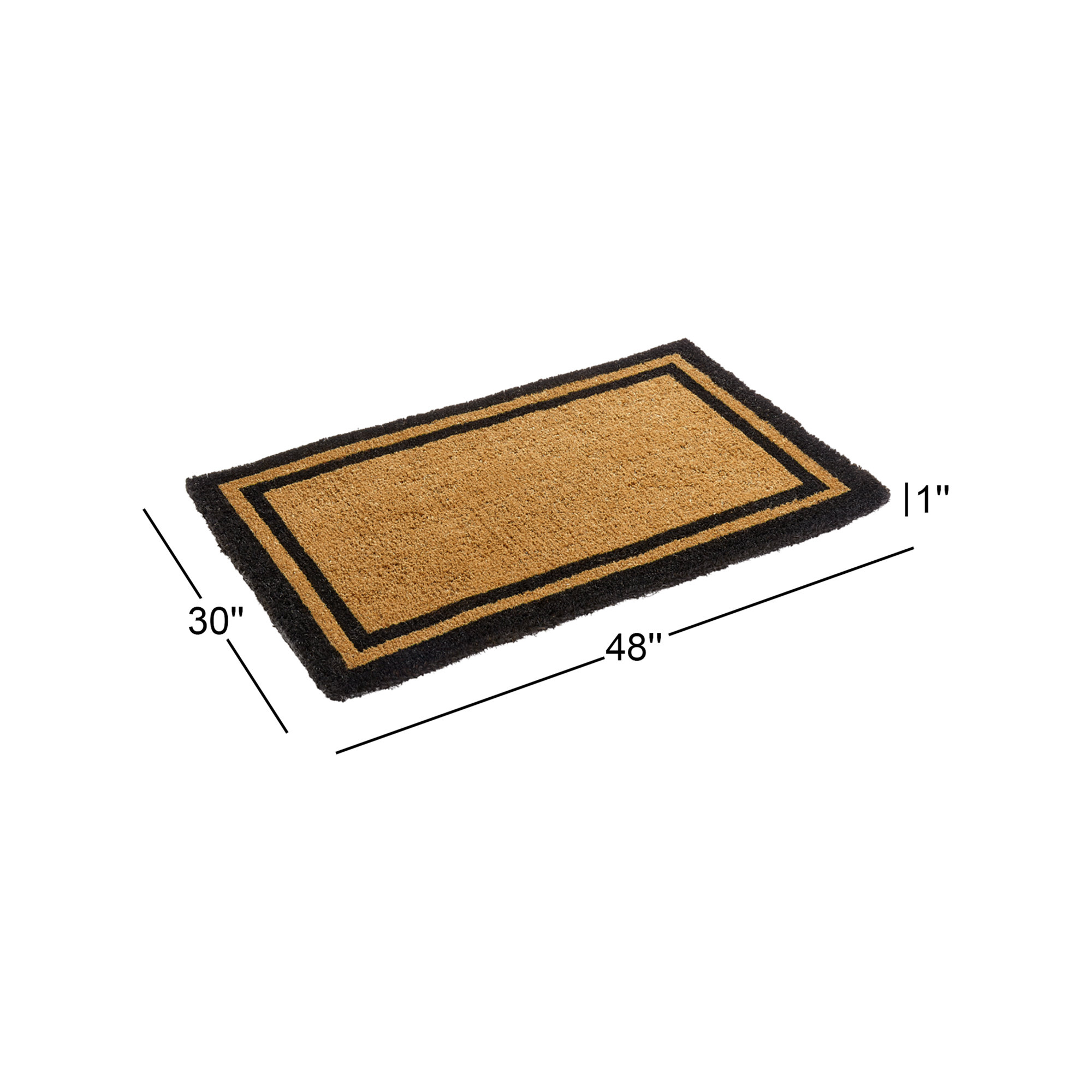 Alleffra Indoor/Outdoor Doormat, Rectangle 2'6" x 4', Black
