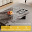 Table basse moderne 51 po, plateau de table en faux marbre brillant, pieds en acier inoxydable-1132601395