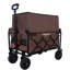 Chariot utilitaire extensible à double couche avec 100% d'espace supplémentaire - Chariot d'épicerie pour le camping, le magasinage, les sports, le jardinage, la pêche, supporte 225 lb, brun-131210321