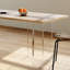 Table de salle à manger moderne en bois massif semi-circulaire-110519230