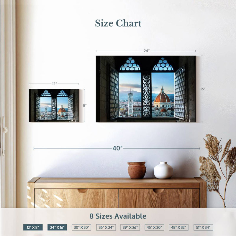Lilie Florence Cathedral Window, 16" H x 24" W