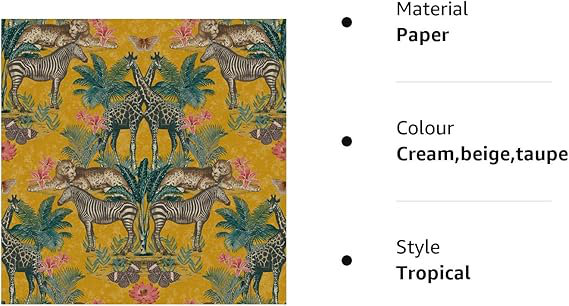 Mira Animal Kingdom design Wallpaper 10m x 53cm Roll