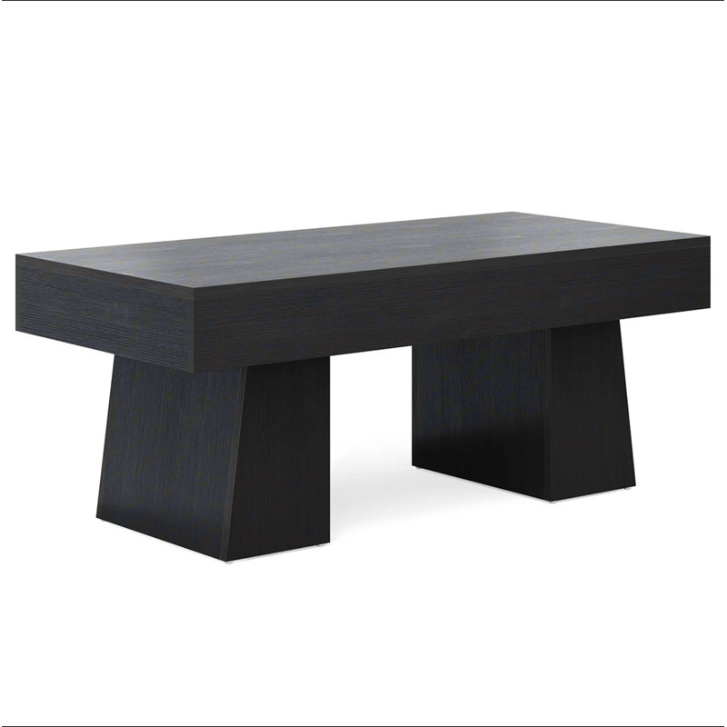 Rectangular Wooden Coffee Table with Water-Resistant Finish