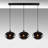 Industrial Scandinavian Chandelier, Fume Color, 38.2 x 38.2 inches | Adjustable Height: 47.2 inches | Metal Body with Glass Cap, Socket Type: 3 x E27 Max 40W | Perfect for Nostalgic Home Decor, Elegant Lighting for Living Room & Dining Areas