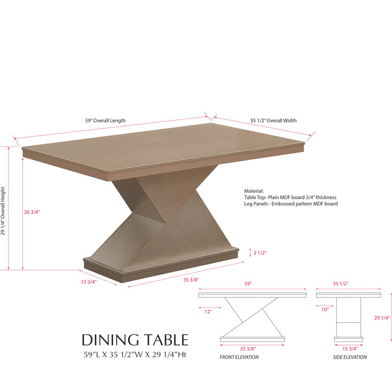 Contemporary Gold Dining Table Set with 6 - Swivel Chairs