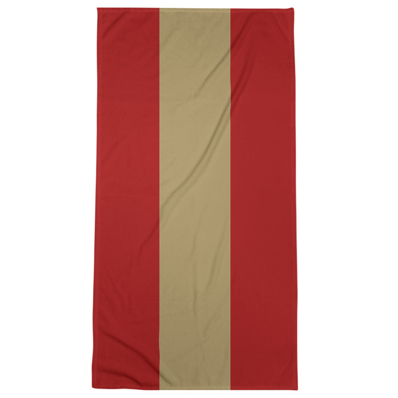 Cotton Blend Beach Towel, Light Red/Gold