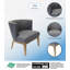 Fauteuil demi-tonneau l 25,5 po Evet-19229372