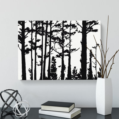 Pine Tree Block Print - Wrapped Canvas