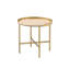 Table de bout ronde avec plateau, chêne et or