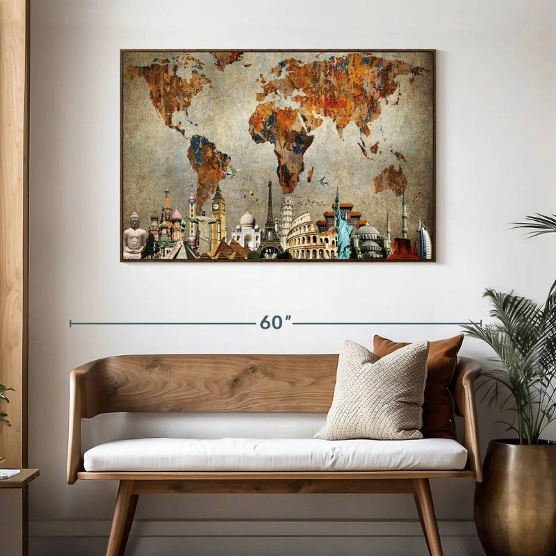 Rusty World Burwell, 13 po x 9 po, Cadre flottant noyer