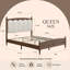 Ensembles de chambre à coucher de style campagnard 3 pièces pour grand lit, grand lit tapissier avec tête de lit Mid-Century et 2 tables de chevet assorties