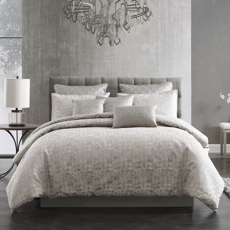  Gray Comforter Set, King Comforter + 9 Additional Pieces