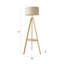 Ismay 149 cm Morrigan Wood Tripod Floor Lamp with Shelf & XL Reni Shade-1931649187-1931649198-1931688565