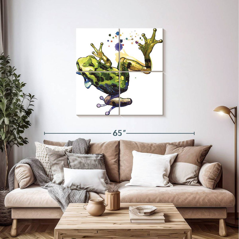 Éclaboussure de couleur grenouille Brampt, H 38 po x l 38 po