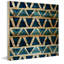 «Shades of Blue Triangle Bows», reproduction sur bois de pin naturel-17697323