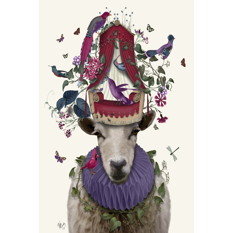 Sheep Birdkeeper by Fab Funky - Wrapped Canvas Painting, 46cm H x 30cm W x 3.8cm D