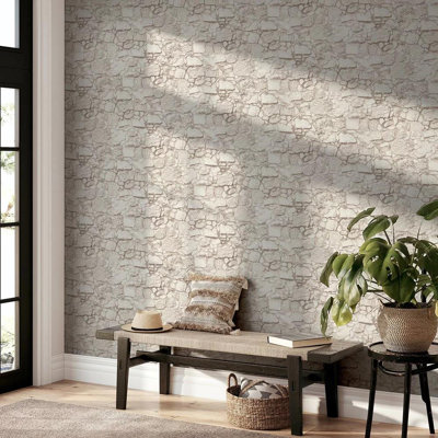 Beach Stone 3.28m x 5.3cm Matte Wallpaper Roll
