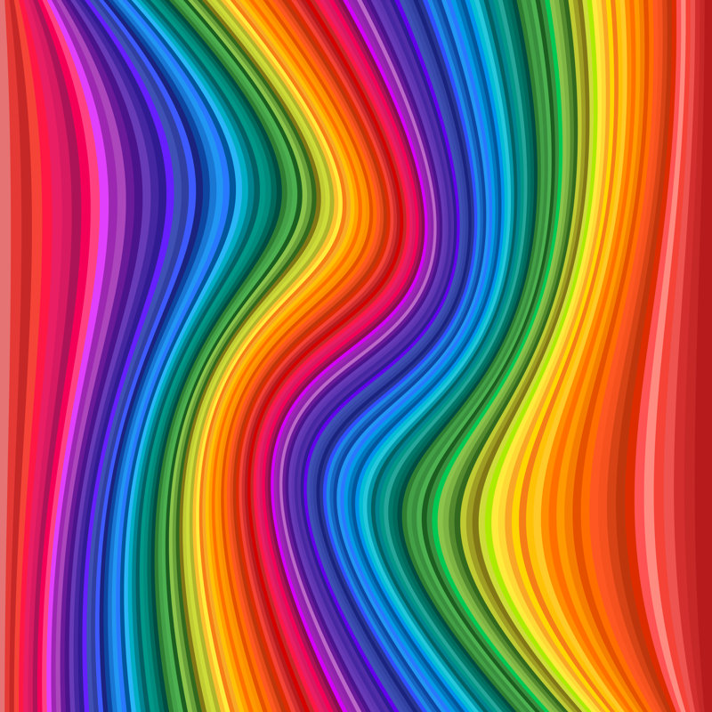 Rainbow Waves - impression sur toile tendue, H 12 po x l 12 po