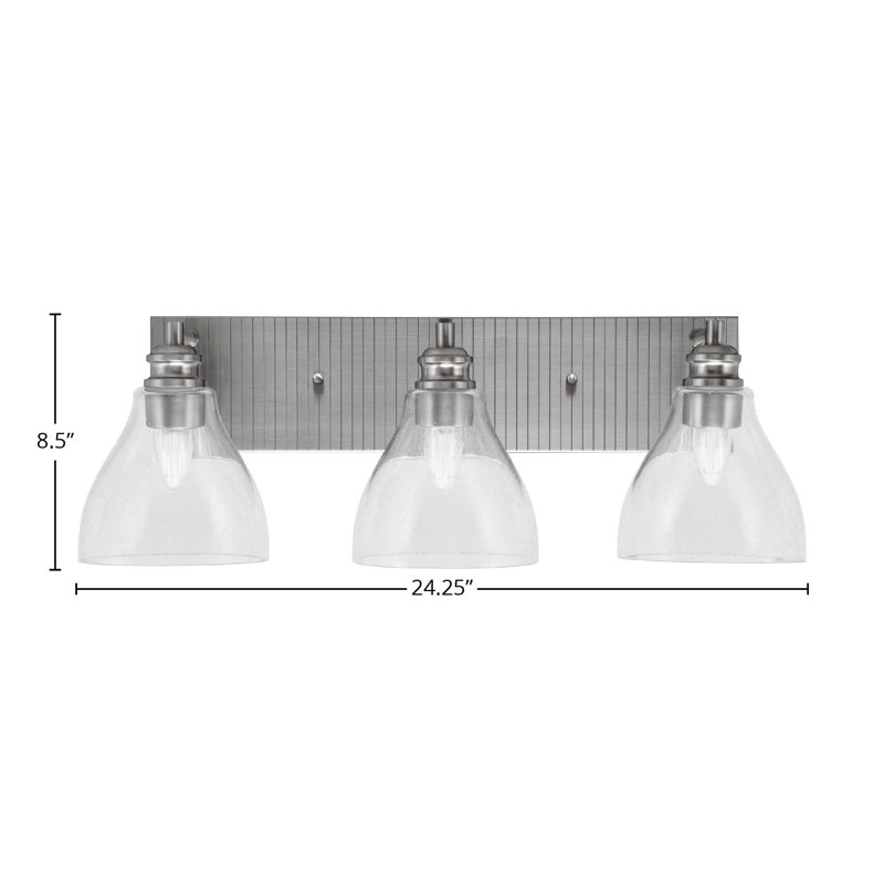 Éclairage pour meuble-lavabo 3 lumières Aspacia, Transparent, Nickel brossé