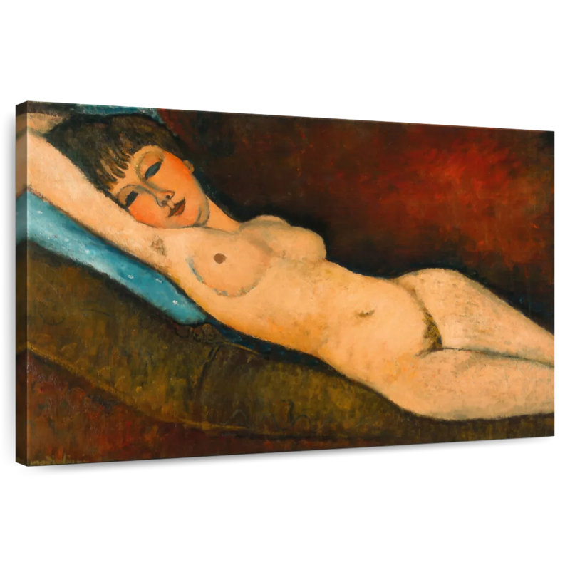 Nu Leisha inclinable avec coussin bleu, H 30 po x l 45 po
