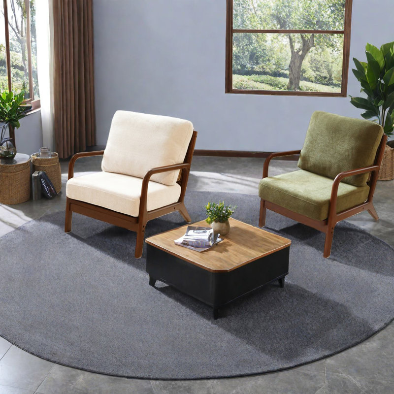 Chaise d'appoint moderne avec pieds en bois massif, tissu blanc confortable pour la détente à la maison