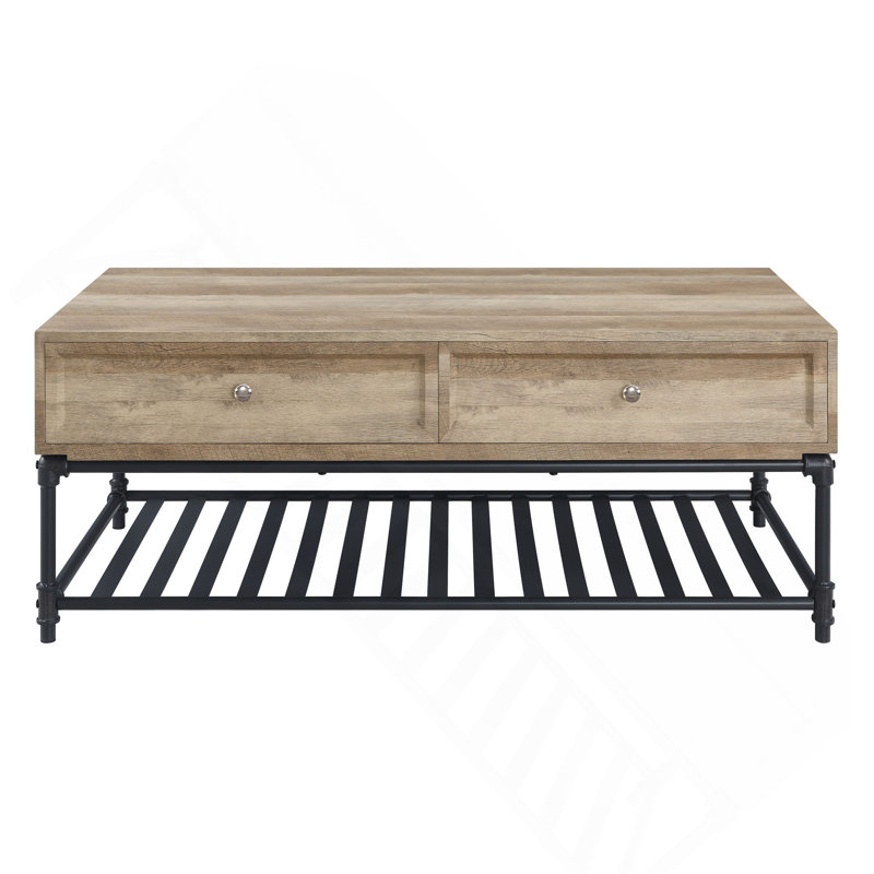 Coffee Table, Brantley Oak & Sandy Gray Finish Rectangular