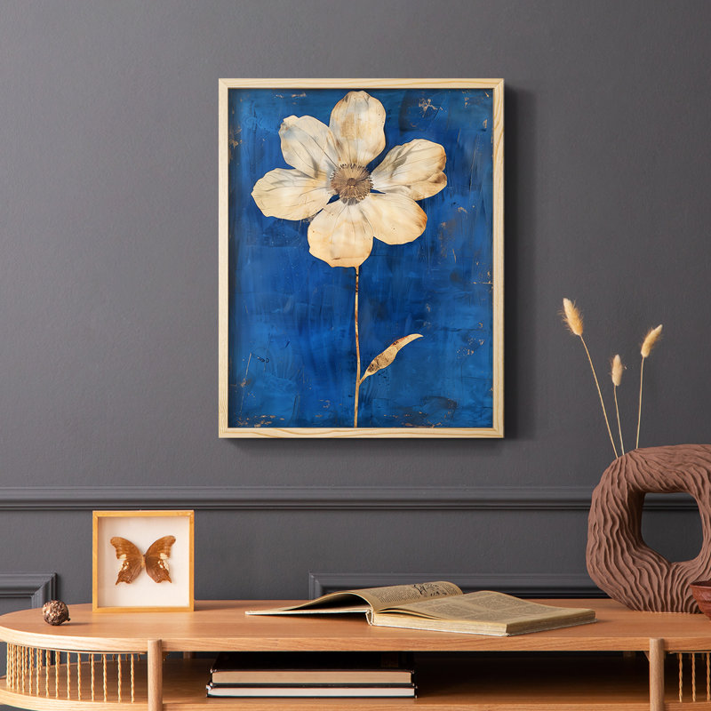 Série FLORAL Lxxviii - reproduction encadrée de qualité supérieure - prête à être accrochée - aucun clou requis, Naturel