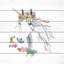 Knute Rainbow Unicorn V, impression sur bois blanc-884686918