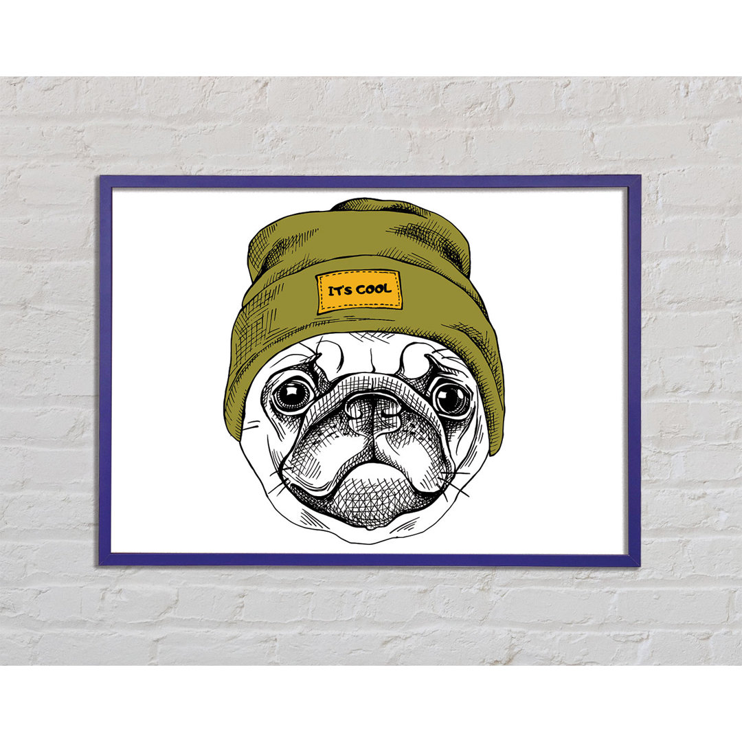 Leinwandbild Pug Life Beanie