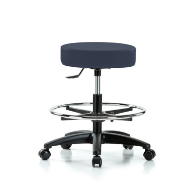 PERCH Single Lever Swivel Stool with Foot Ring | Medium Bench Height 20.5-28" by Perch Chairs & Stools