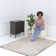 Machine Washable Shaggy Boho Charcoal Area Rug
