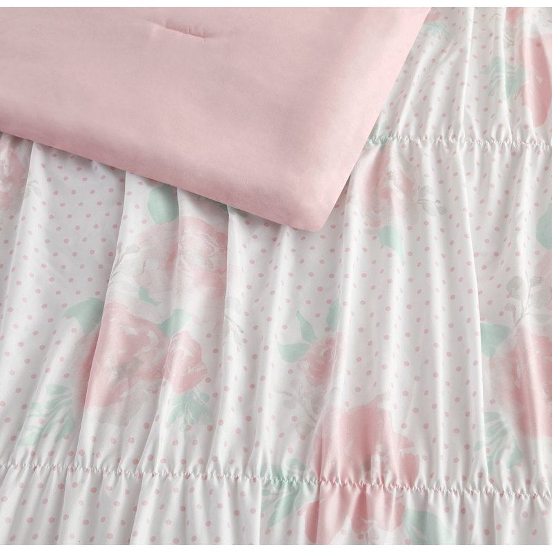 Ensemble d'édredon en microfibre rose ALEX + BELLA Tabitha, Édredon double + 4 pièces supplémentaires