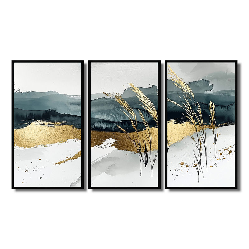 Black Winters Hush Landscape II - Ensemble de décorations murales paysage d'hiver, H 28 po x l 36 po x P 1 po