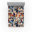Brun clair / bleu foncé / motif à pois vermillon