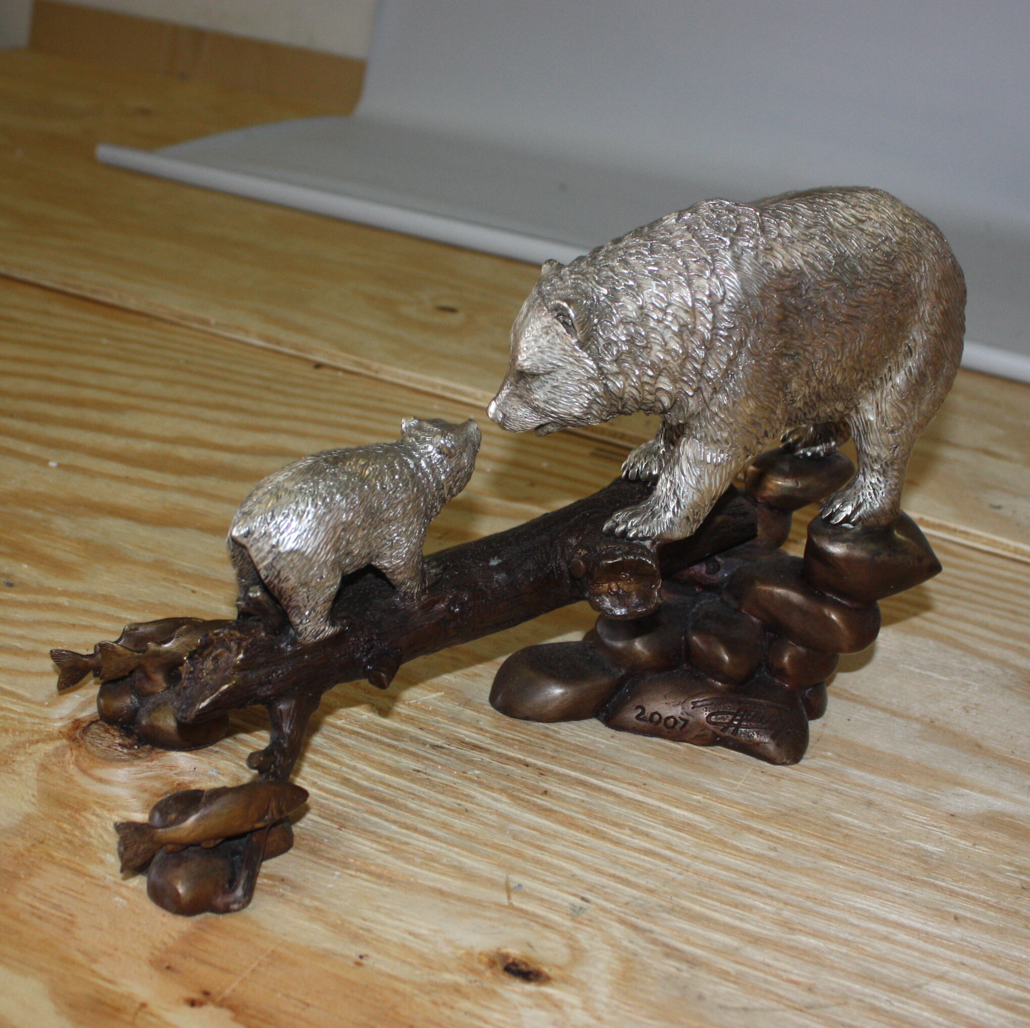 Loon Peak® Chula Bears Metal Garden Statue | Wayfair