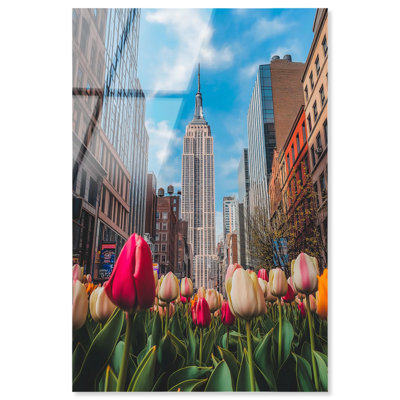 «Floral New York I», reproduction d'art acrylique sur toile par Notoriart, prêt à accrocher, 10 x 15
