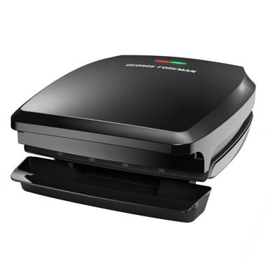  George Foreman 2-Serving Classic Plate Electric Indoor Grill  and Panini Press, Black, GRS040B: Home & Kitchen