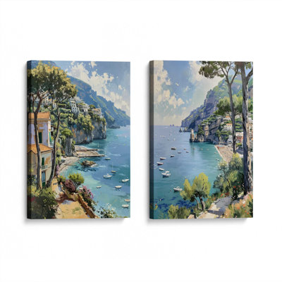 Ensemble de 2 impressions sur la côte d'Amalfi