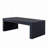 47.6" Modern Black Ribbed Coffee Table – Rectangular Low Profile Center Table for Living Room