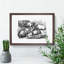 Pigs Illustration in Black and White - Framed Print-55616610-55616611