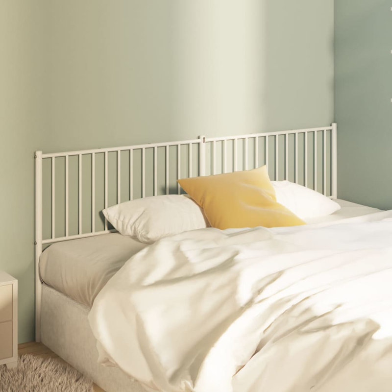 Tête de lit en métal durable Demarrio vidaXL, style moderne, Très grand, Blanc