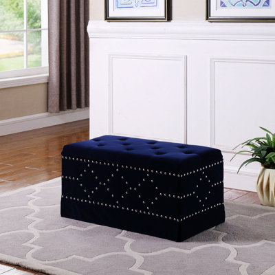 Jerlin Faux Leather Upholstered Storage Bench