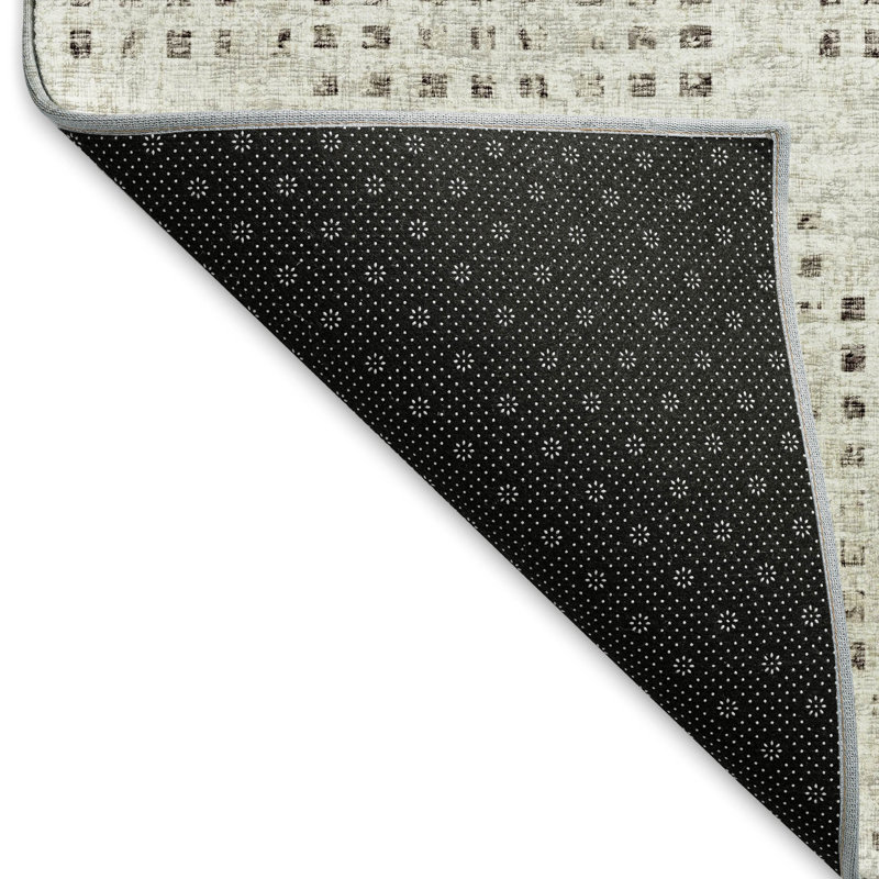 Premium Machine Washable Mayfield AMF33 Geometric Rug, 3' x 5', Beige