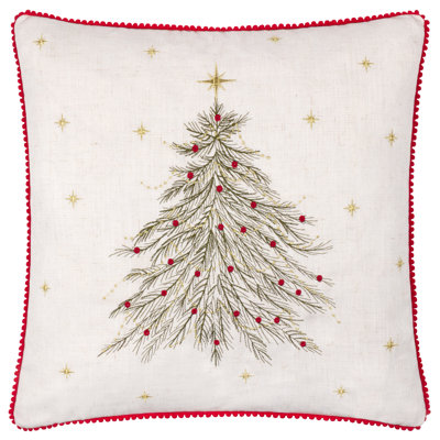 Twinkling Tree White Square Cushion