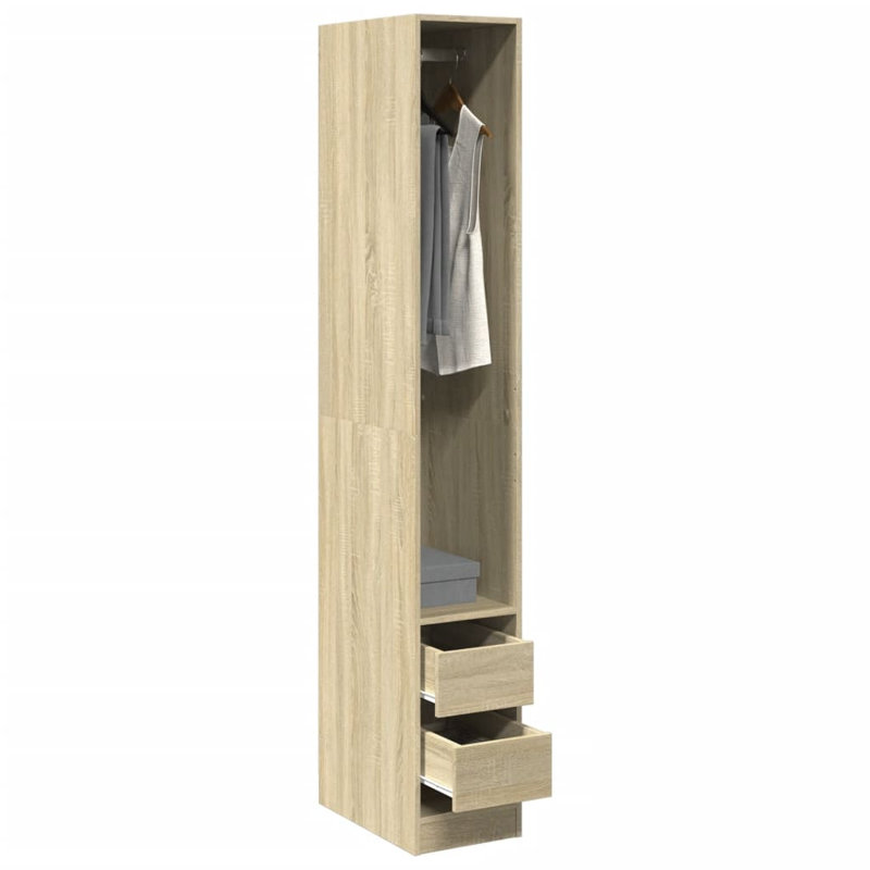 Aseante Manufactured Wood Wardrobe, Sonoma Oak, 30 x 50 x 200 cm